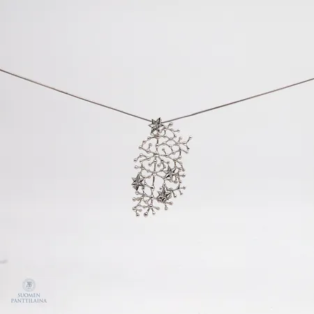 Kivikaulakoru Tähtitaivas, design Tapio Wirkkala, ketjun pituus 47cm, 925br, laatikko Paino: 10,4 g