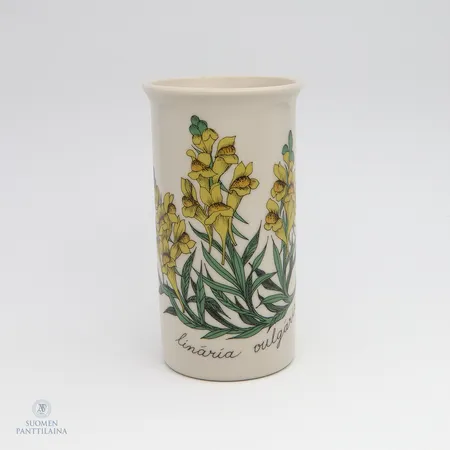 Maljakko Arabia,  Botanica Linaria Vulgaris - kannusruoho, Esteri Tomula, korkeus 14cm