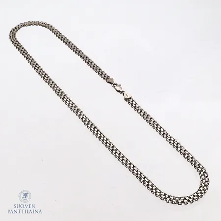X-lenkki-kaulaketju, pituus 49cm, leveys 5mm, 925,  Paino: 14,8 g