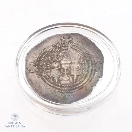 Hopearaha, Sussanidien valtakunta, drakhma, 591 - 628 jaa., hopea,  Paino: 3,2 g