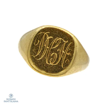 Kantasormus, koko 17¾, 750, Paino: 11,8 g