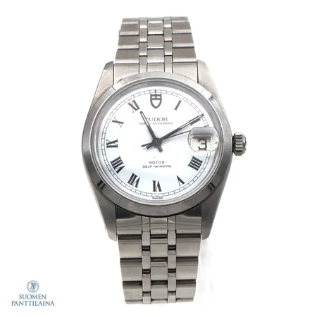 Teräsrannekello Tudor Prince Oysterdate, rotor self-winding, käytön jälkiä, rungon Ø 35mm,  rannekkeen pituus 180mm, ei laatikkoa tai muita tarvikkeita