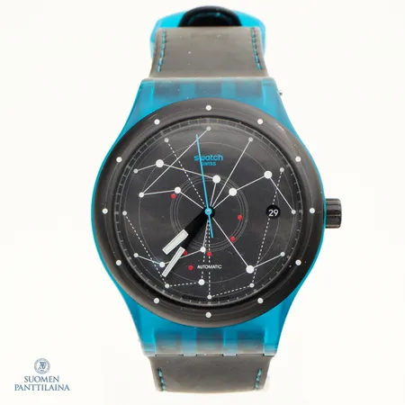 Rannekello Swatch Sistem Blue, käytön jäkiä, ref:SUTS401, automaatti, rungon Ø 42mm, rannekkeen pituus 140-205mm, laatikko ja takuutodistus