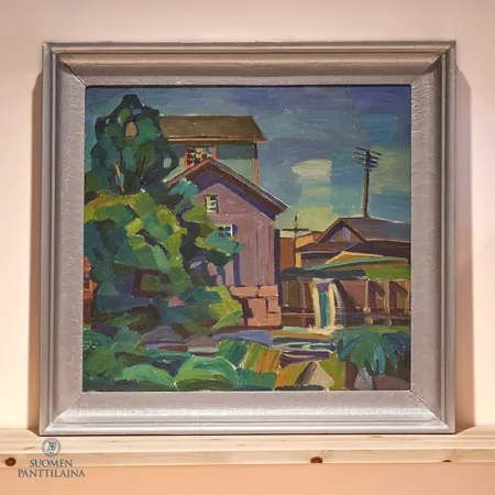 Öljyvärimaalaus signeeraus Mauno Häkkinen -49, mitat 38,5x48,5cm