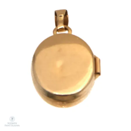 Medaljonki-riipus, käytön jälkiä, korkeus 20mm, 585br,  Paino: 0,9 g