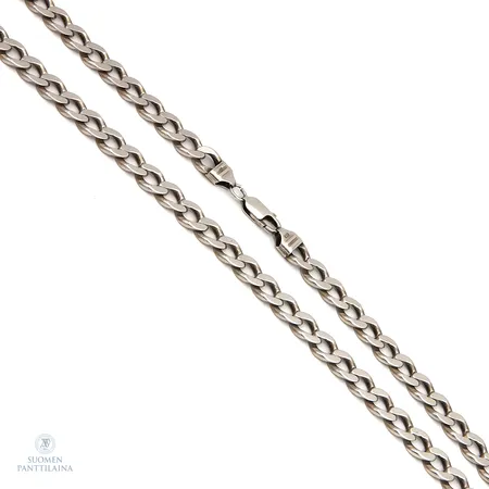 Panssarikaulaketju, pituus 56cm, leveys 9mm, 925 ,  Paino: 64,2 g