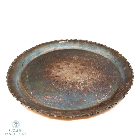 Tarjoilulautanen, Ø 35cm, Kultakeskus, Hämeenlinna, vuosi 1956, 813,  Paino: 825,6 g