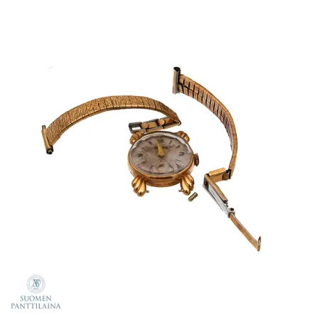 Viallinen kultarannekello Herodia, ranneke metallia, 750br, Paino: 16,7 g