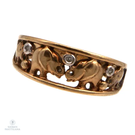 Timanttisormus 3xn.0.005ct, koko 18, 585,  Paino: 3,3 g