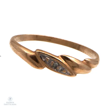 Timanttisormus 1xn.0.005ct, koko 15½, 585,  Paino: 0,9 g