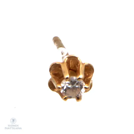 Timanttikorvakoru 1xn.0.4ct, korkeus 4mm, tausta puuttuu, 585,  Paino: 0,2 g