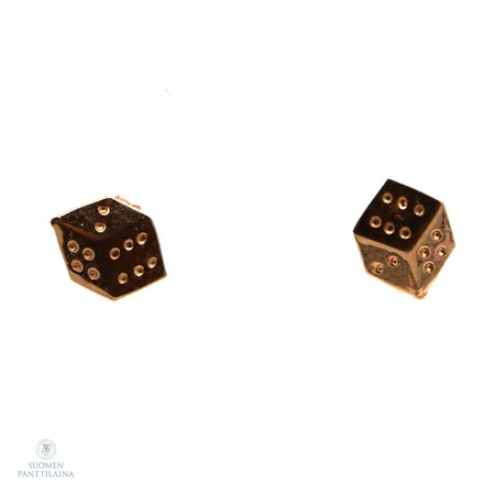 Arpakuutio-korvakorut, korkeus 6mm, 585,  Paino: 0,5 g