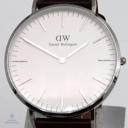 Teräsrannekello Daniel Wellington, quartz, rungon Ø41mm, kuluneen nahkarannekkeen pituus 165-210mm, 