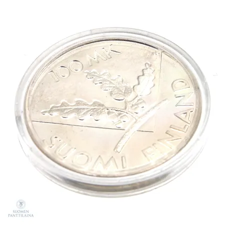 Juhlaraha, YK 50 vuotta, 1945-1995, nimellisarvo 100mk, 925, Paino: 24,2 g