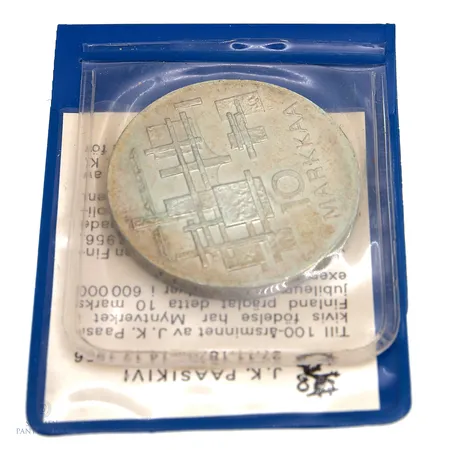 Juhlaraha, Suomen itsenäisyyden kunniaksi 1917-1967, nimellisarvo 10mk, 900, Paino: 24 g