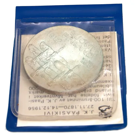 Juhlaraha, Suomen itsenäisyyden kunniaksi 1917-1967, nimellisarvo 10mk, 900, Paino: 24,1 g