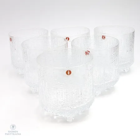 Kuusi lasia, Ultima thule, iittala, korkeus 85mm,