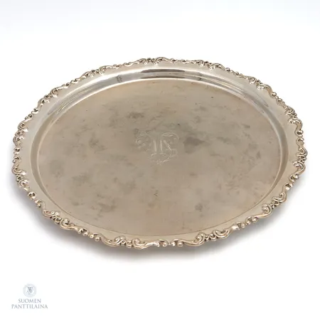 Hopeinen lautanen, kaiverrettu, Ø260mm, 813,  Paino: 352,3 g