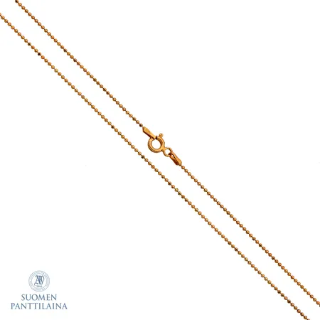 Kaulaketju, pituus 51cm, leveys 1,1mm, kullattu 925,  Paino: 2,3 g