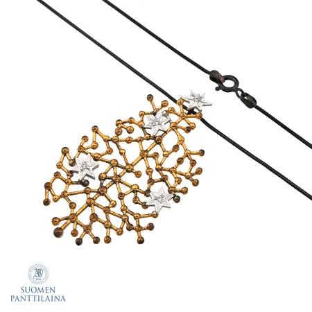 Kivikaulakoru, Tähtitaivas, design Tapio Wirkkala, ketjun pituus 46cm, 925br, Paino: 9,7 g
