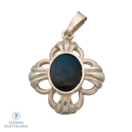 Spektroliitti-riipus, korkeus 30mm, 925br,  Paino: 3,3 g
