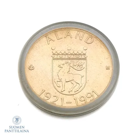 Juhlaraha, Åland 1921-1991, nimellisarvo 100mk, 925, Paino: 24 g