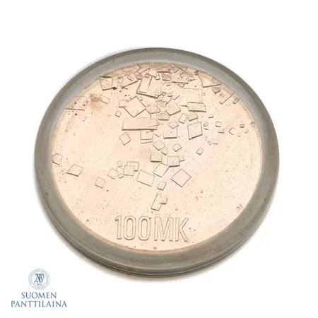 Juhlaraha, Itsenäinen Suomi 75 vuotta 1917-1992, nimellisarvo 100mk, 925, Paino: 24,1 g