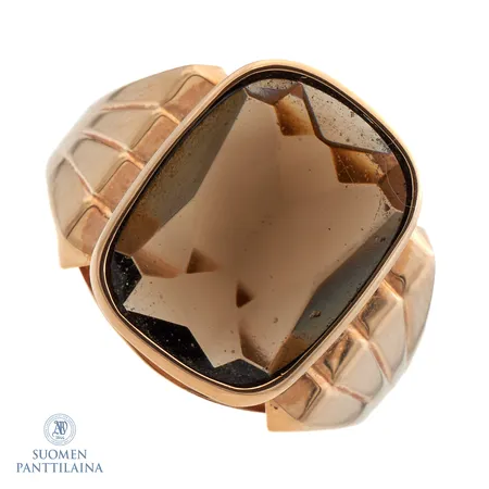 Kivikantasormus, koko 19¼, 585br,  Paino: 3,8 g