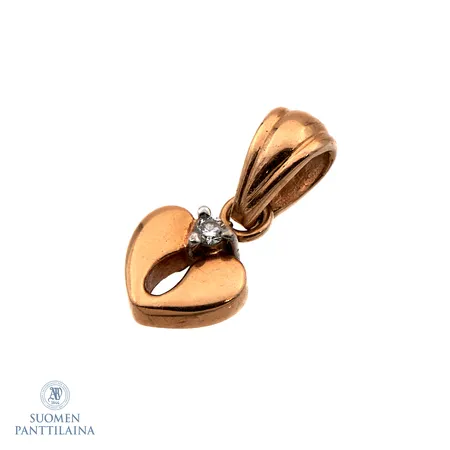 Timanttiriipus 1x0.02ct, korkeus 15mm, 585,  Paino: 0,7 g