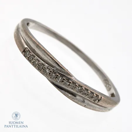 Timanttisormus 13xn.0.005ct, koko 19, 585 valkokulta, Paino: 1,6 g