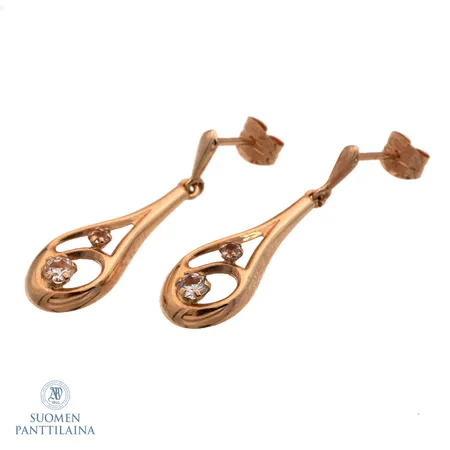 Kivikorvakorut, korkeus 28mm, 585br,  Paino: 1,2 g