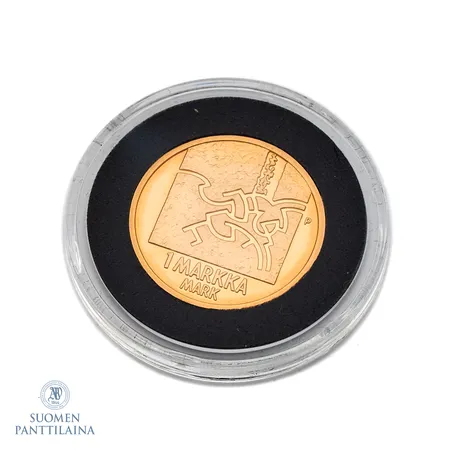 Kultaraha, Viimeinen markka, Suomi, vuodelta 2001, 750, Paino: 8,6 g