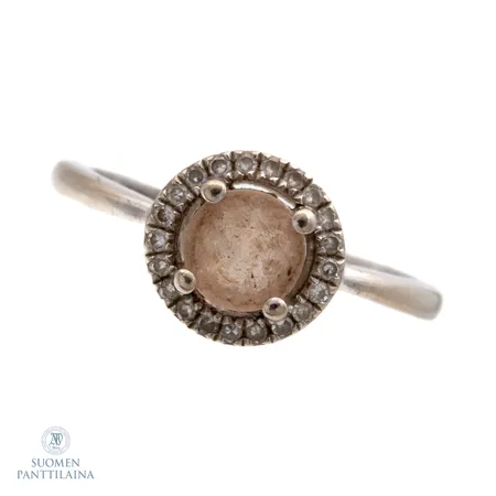 Timanttisormus kivellä 21xn.0.005ct, koko 15, valkokulta, 585br, Paino: 2,2 g