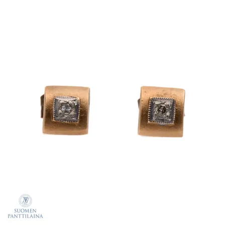 Timanttikorvakorut 2xn.0.01ct, mitat 4x4mm, 585br, Paino: 0,9 g