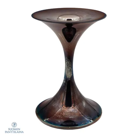 Kynttilänjalka, Trumpetti, design Tapio Wirkkala, kaiverrettu, korkeus 100mm, 830br,  Paino: 160,1 g