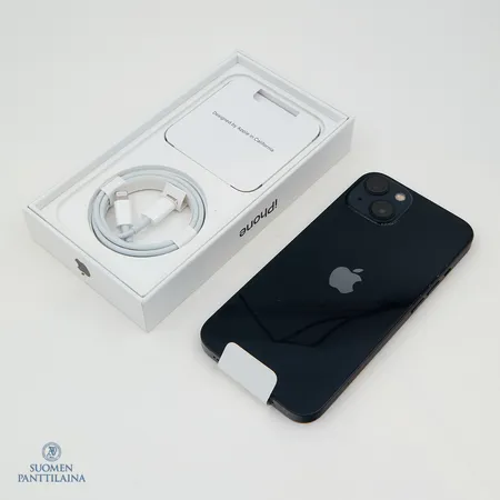 Älypuhelin, Apple, iPhone 13 128Gt, midnight, avaamaton paketti, alkuperäinen laatikko ja lisätarvikkeet