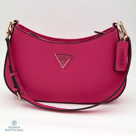 Olkalaukku Guess Noelle Top Zip Shoulder Bag, väri Watermelon, korkeus 17cm, leveys 29cm, kantokahva 30cm, kuin uusi