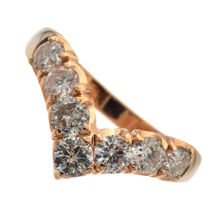 Timanttisormus 7xn.0.18ct (2 timantissa lohkeama) koko 18¾, 585, Paino: 3,6 g