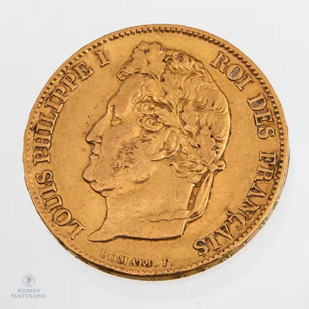 Kultaraha, 20 Francs, Louis Philippe I, Ranska, 1848, 900, Paino: 6,4 g