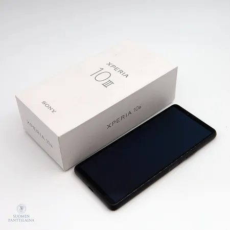 Älypuhelin Sony Xperia 10 III - 5g 6/128GB musta, ostokuitti 13.08.2022, lasissa pieni naarmuja, myyntilaatikko