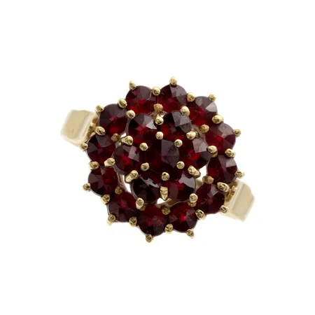 Granaattisormus, koko 16½, 585br,  Paino: 4 g