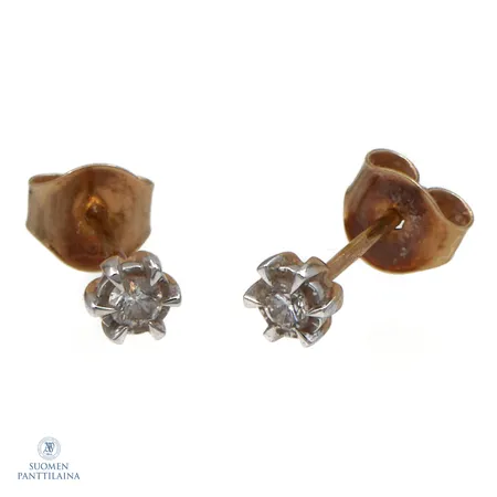 Timanttikorvakorut 2xn.0.05ct, korkeus 2,5mm, 585,  Paino: 0,8 g