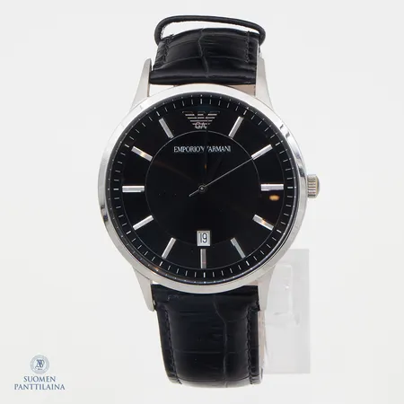 Rannekello Emporio Armani, quartz; paristo loppunut, AR-2411, rungon Ø 43mm, rannekkeen pituus 170-225mm, mukana laatikko.