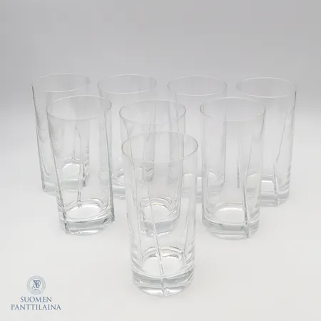 Kahdeksan juomalasia Iittala, Viva, design Tapio Wirkkala, 36cl. Paino: 0 g