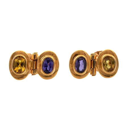 Kivikorvakorut, korkeus 11mm, taustat metallia, 585br,  Paino: 1,9 g