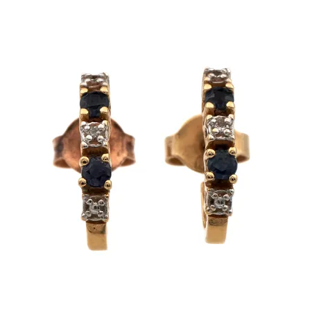 Kivikorvakorut timanteilla 4xn.0.005ct, korkeus 13mm, 585br,  Paino: 1,8 g