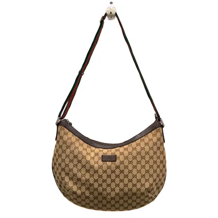 Käsilaukku, Gucci, vintage, Jackie O Bag Guccissima, medium, pohja kulunut puhki kahdesta kohtaa