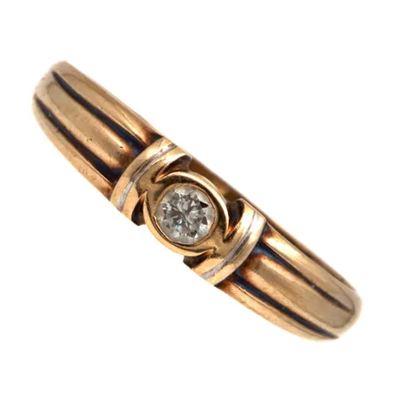 Timanttisormus 1xn.0.07ct, koko 18½, 585br,  Paino: 1,5 g