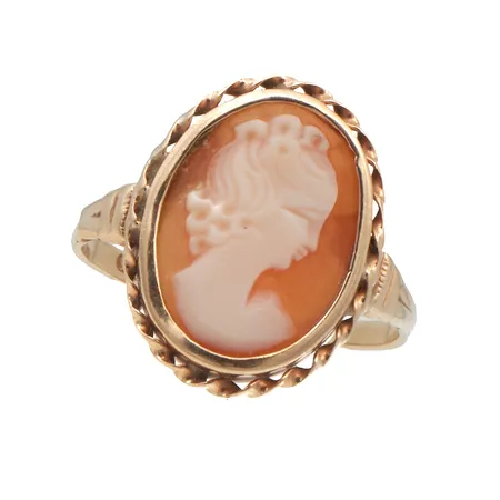 Camee-sormus, koko 18½, 585br,  Paino: 2,6 g