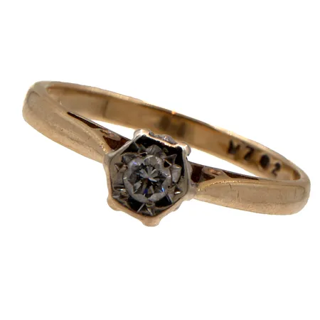 Timanttisormus 1xn.0.09ct, koko 17, 375br,  Paino: 1,8 g